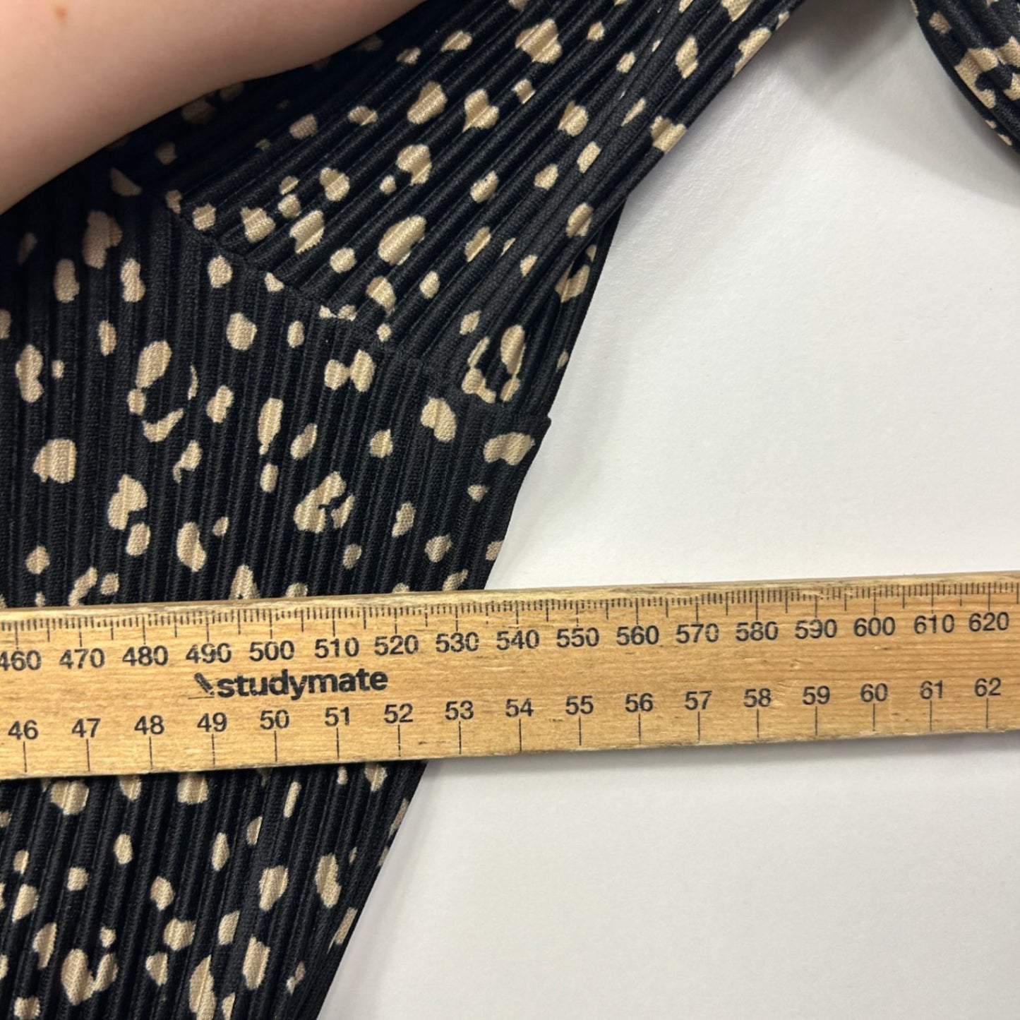 Anko Black Beige Pleated Long Sleeve Dress Size 20