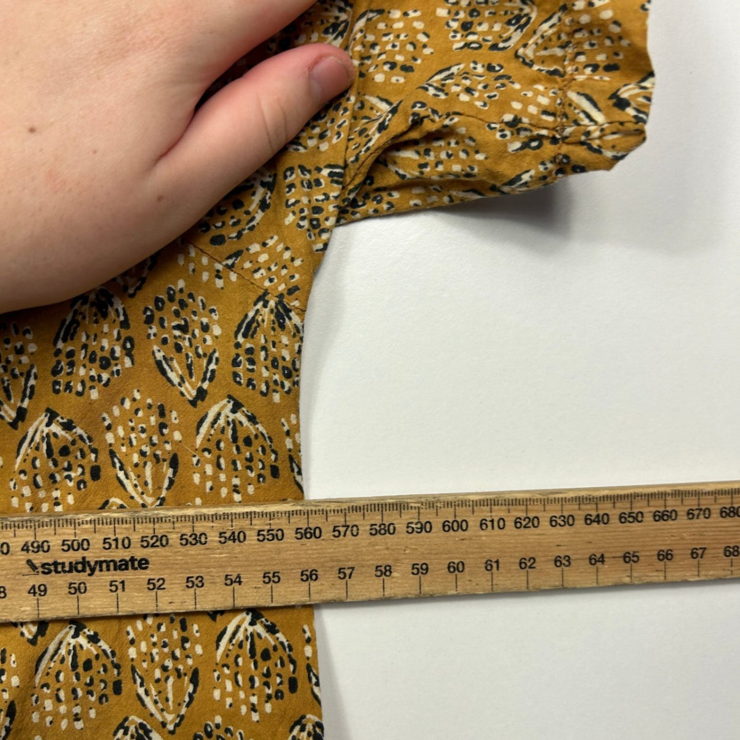 Karma East Mustard Short Sleeve Boho Tunic Top Size L/XL