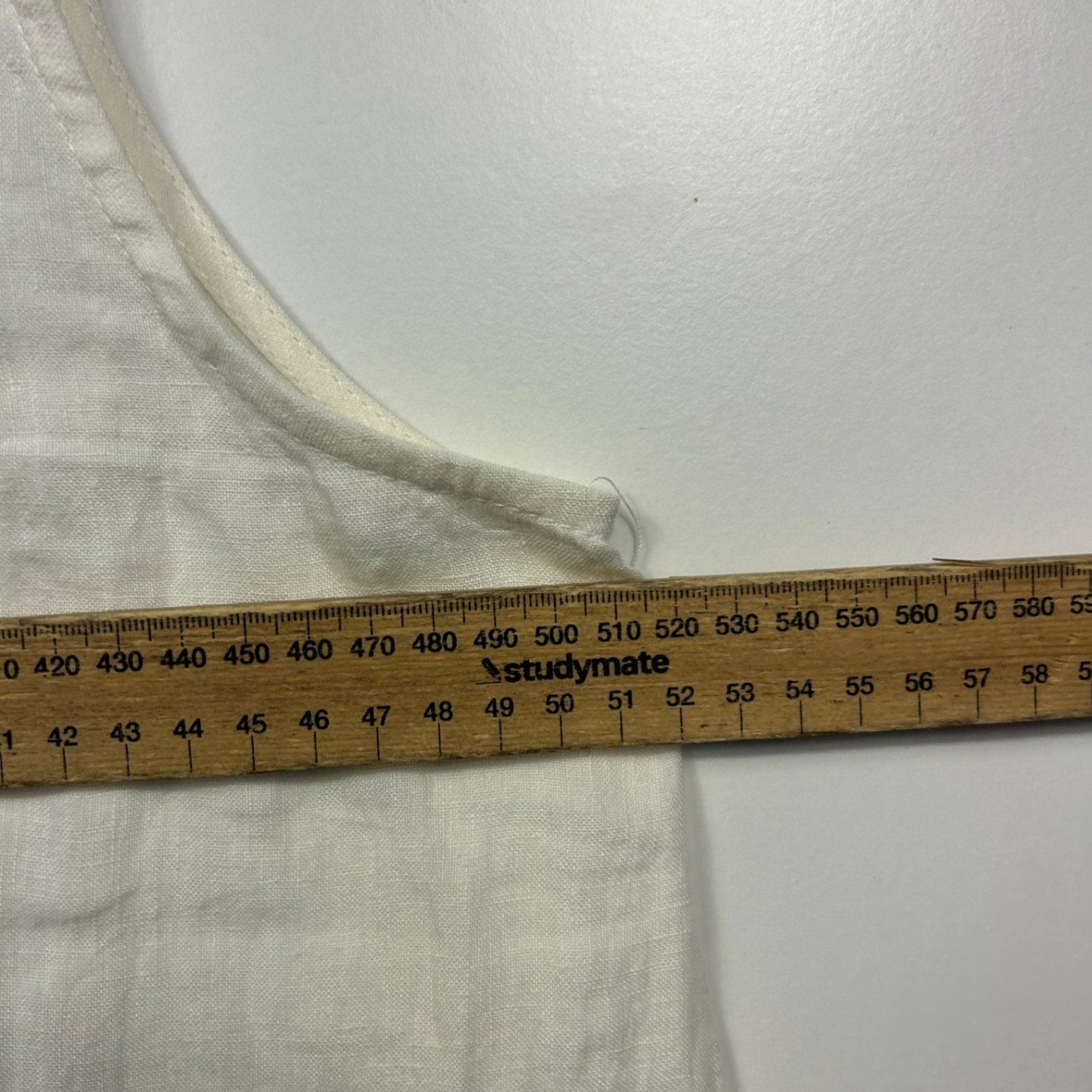 Blue Illusion White Linen Sleeveless Blouse Tunic Top Size 2XL