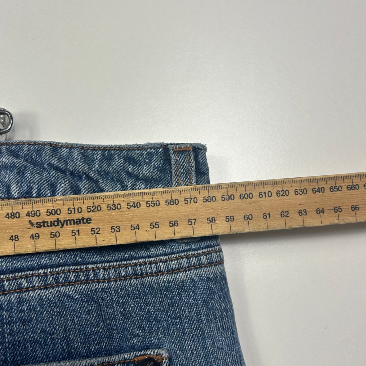 ASOS Blue Distressed Ripped Pockets Denim Jeans Size 24