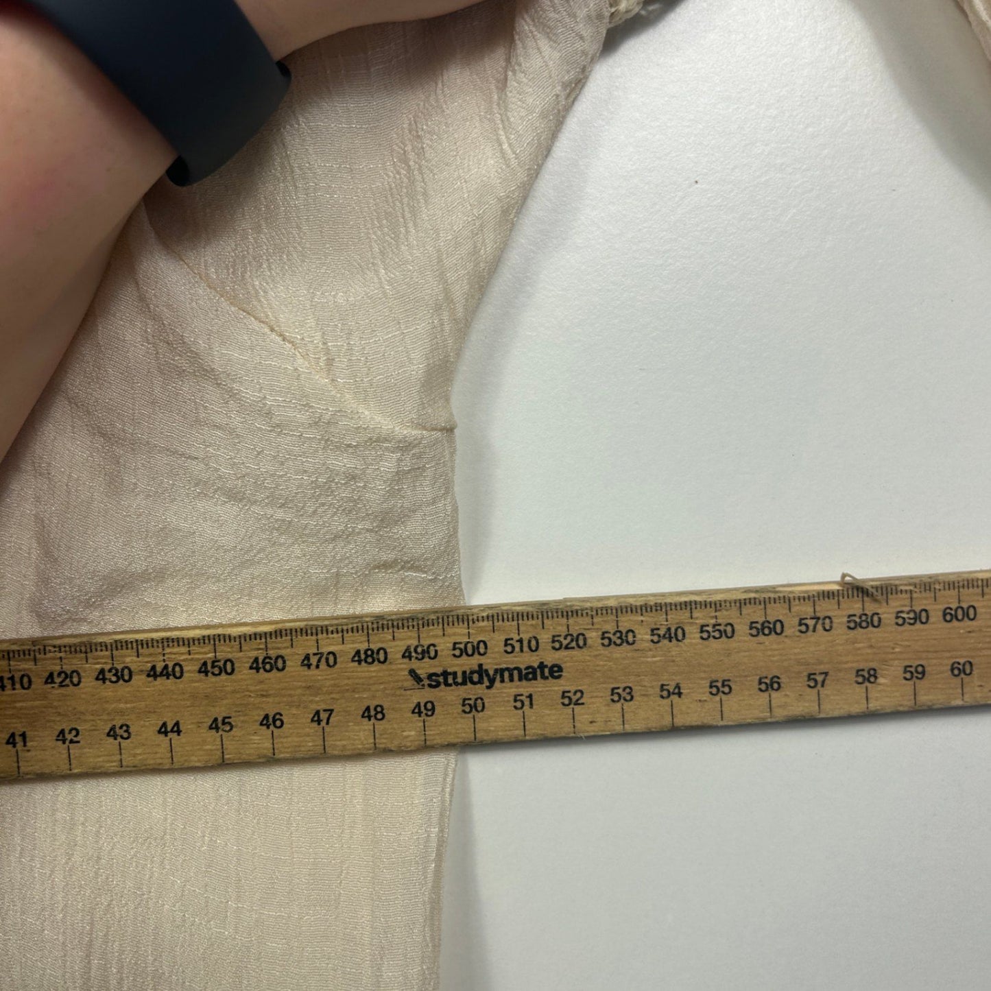 Womens Cream Crochet Trim Boho Tunic Top Size 12-14