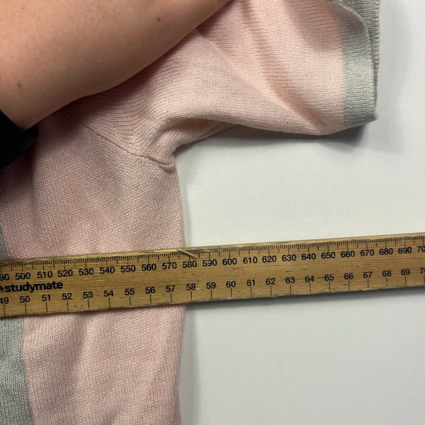 New Autograph Dusty Pink Grey Short Sleeve Knit Top Size 22 XL