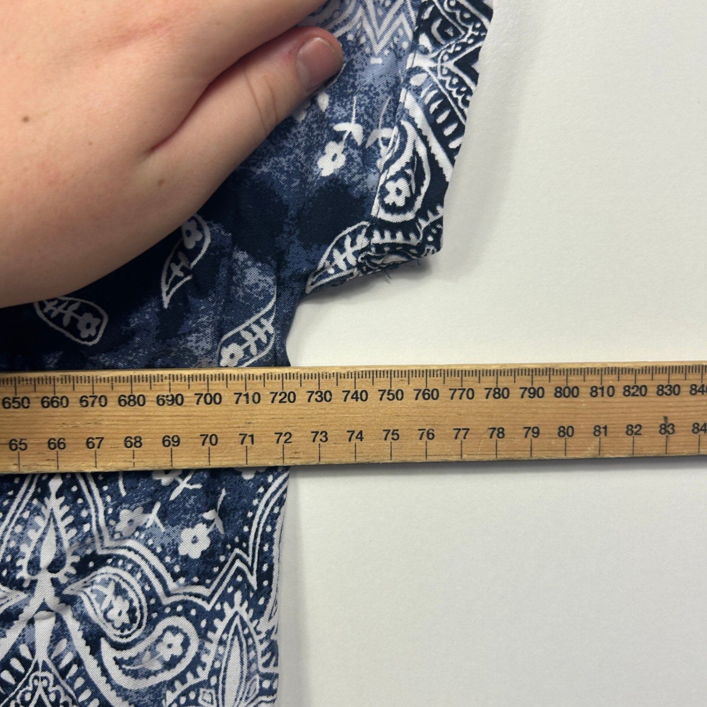 New Autograph Blue Cotton Blend Short Sleeve Scoop Neck Tunic Top Size 24