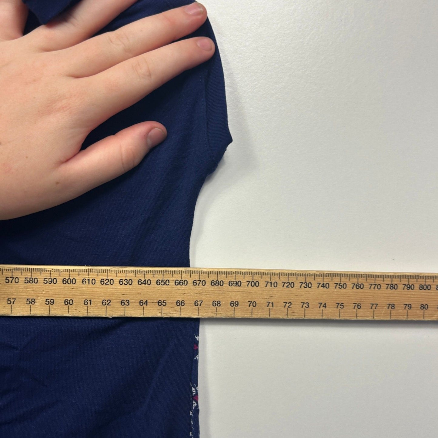 New Autograph Womens Navy Blue Short Sleeve Round Neck Relaxed Tunic Top Size 24