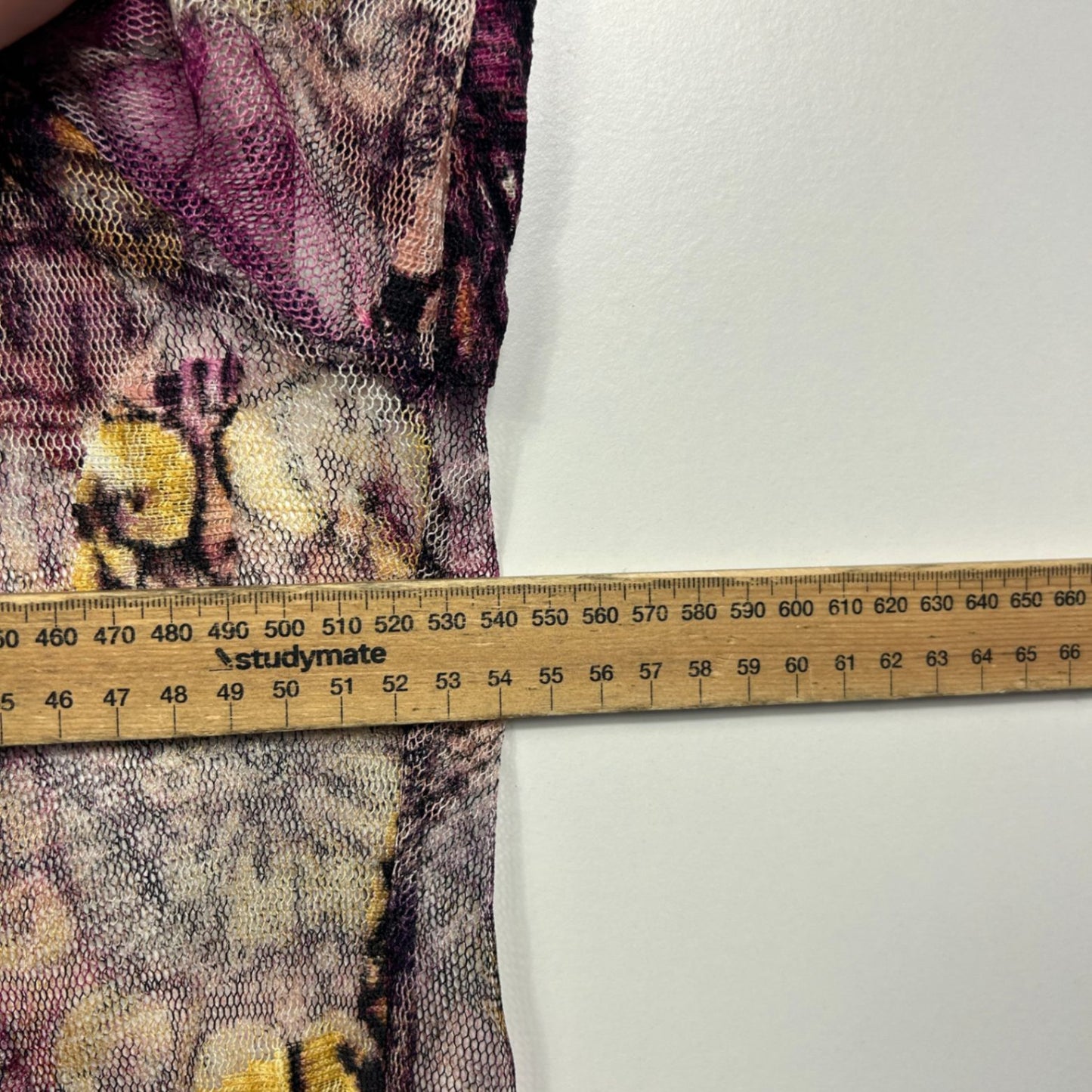 Free Woman Multicoloured Mesh Long Sleeve Open Front Sheer Top Size 18