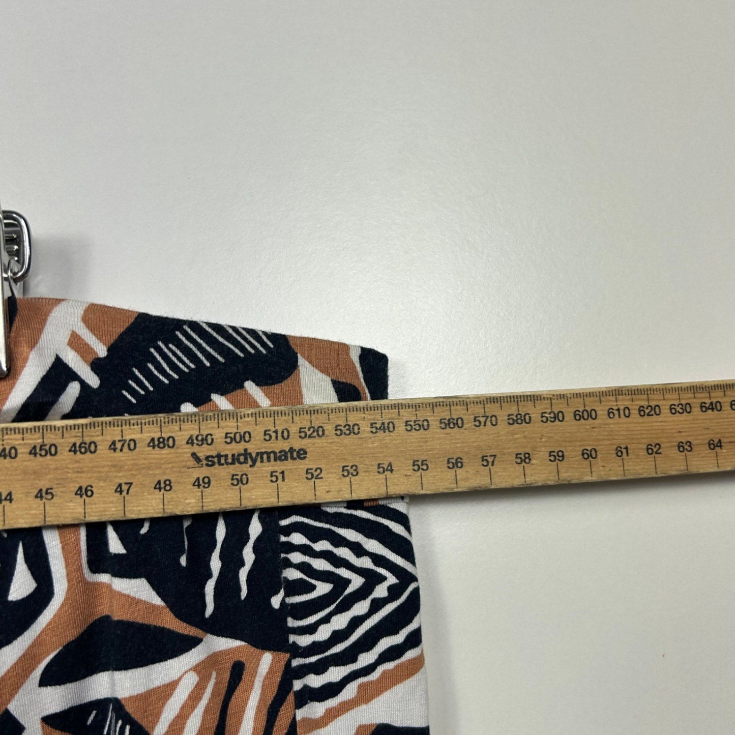 Virtuelle Black Biege Abstract Print Wide Leg Cropped Pants Size 22 XL Plus