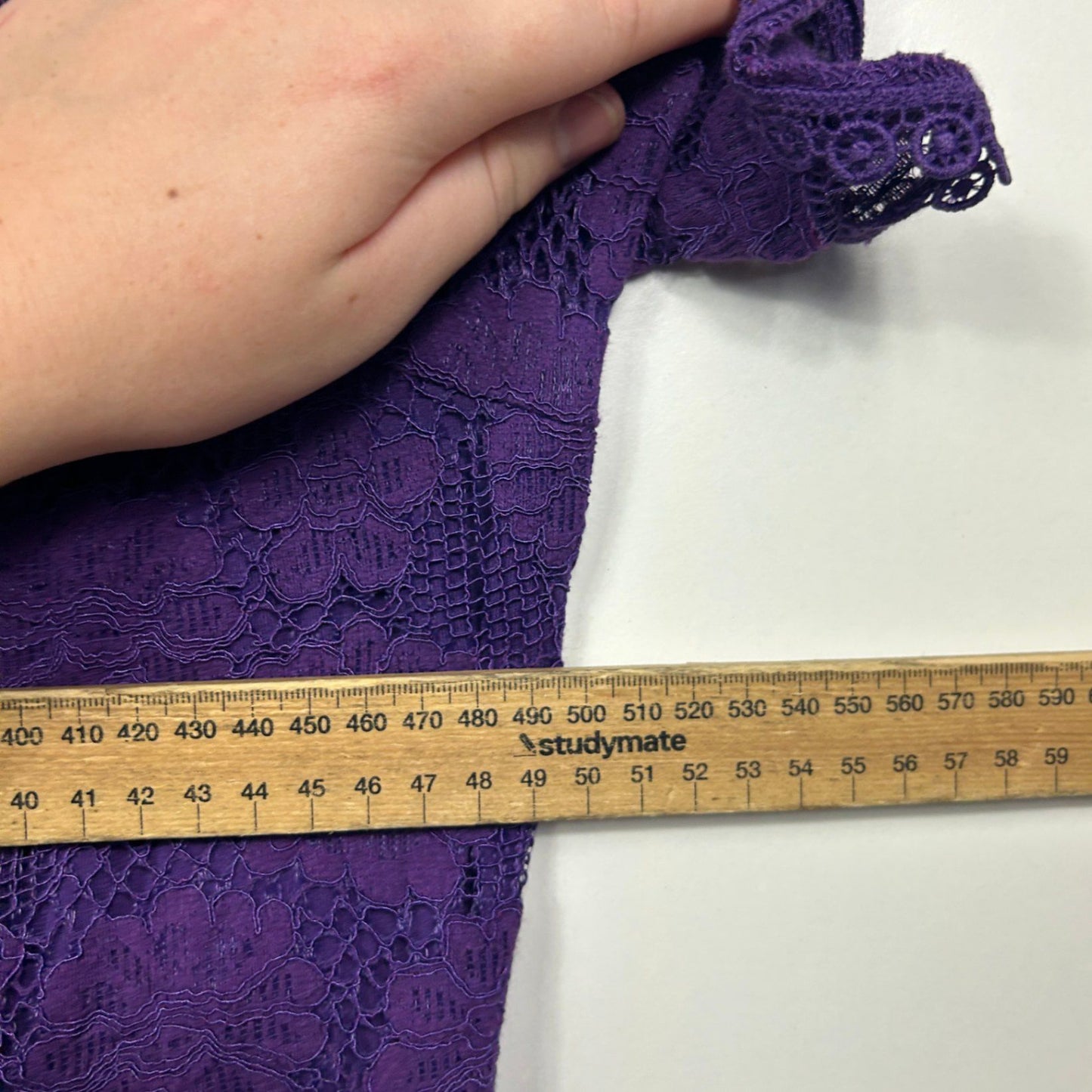 City Chic Purple Lace Overlay Short Sleeve Fit & Flare Cocktail Dress Size 16