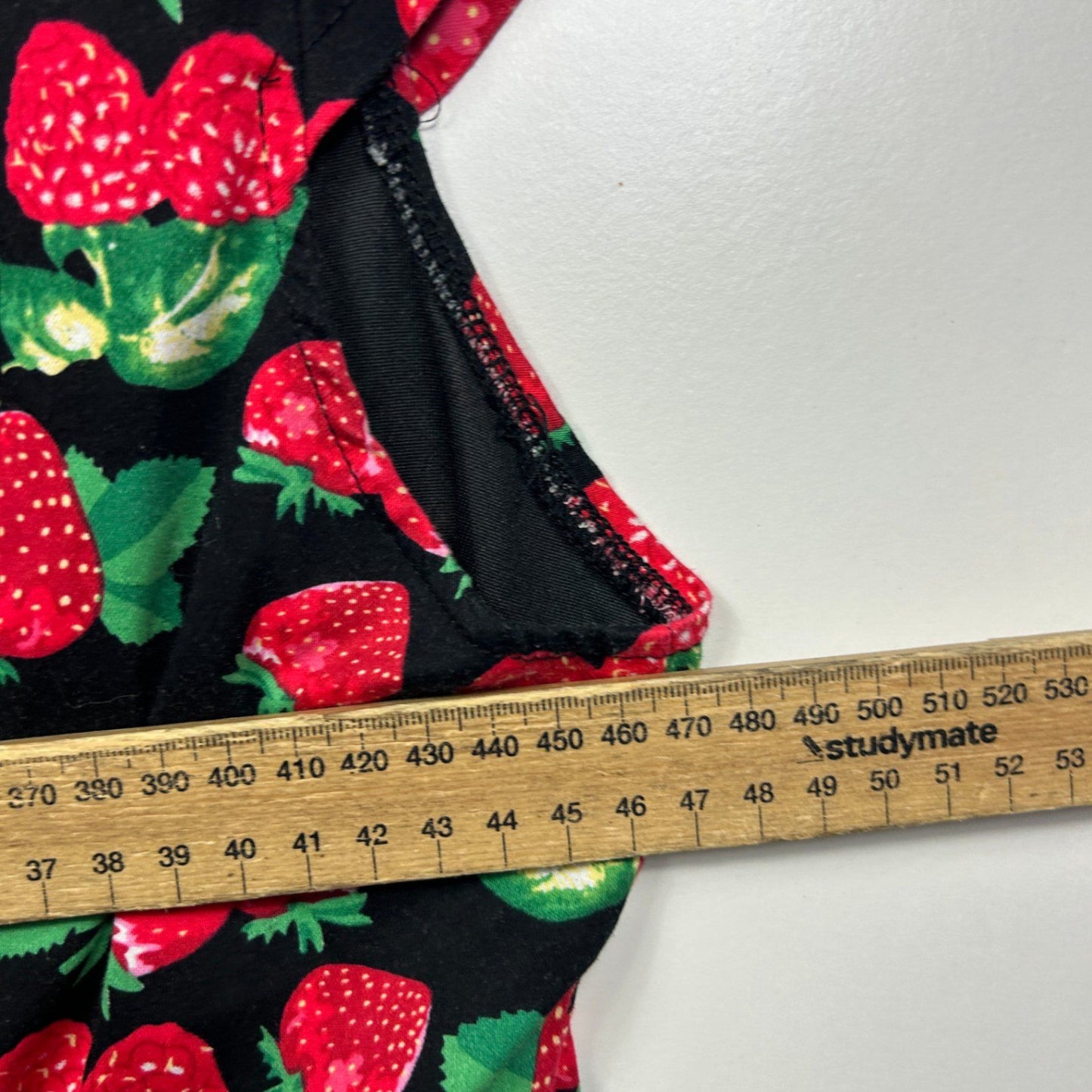 Tequila Sunrise Womens Black Strawberry Cap Sleeve Fit & Flare Dress Size 14