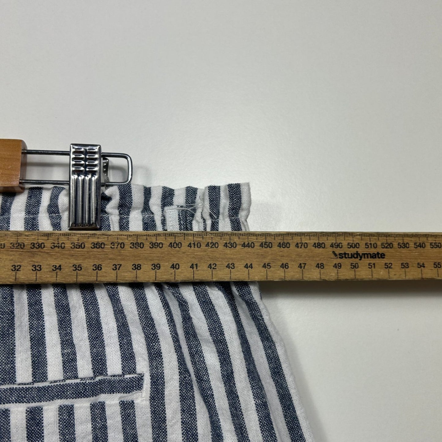 Target Blue White Stripe Linen Blend Shorts Size 16