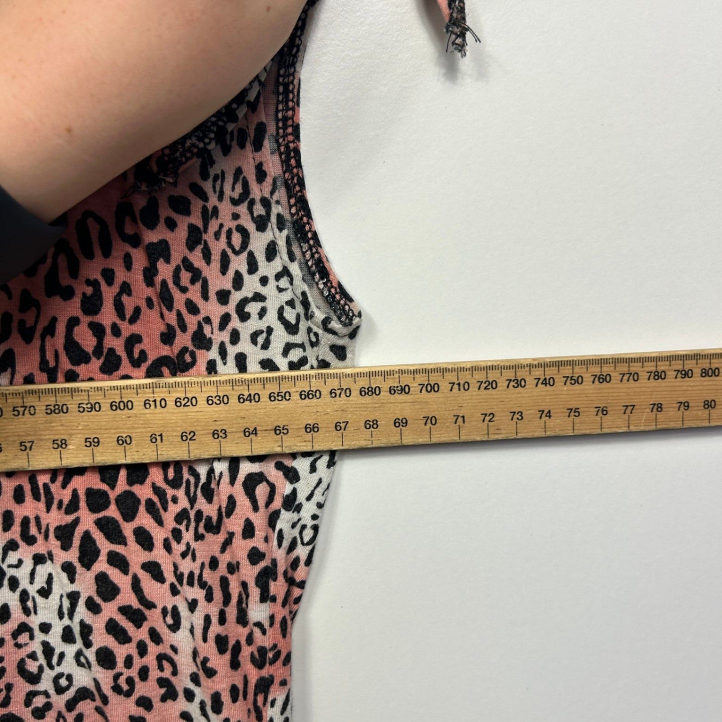 Avella Animal Print Linen Blend Short Sleeve Tunic Top Blouse Size 18