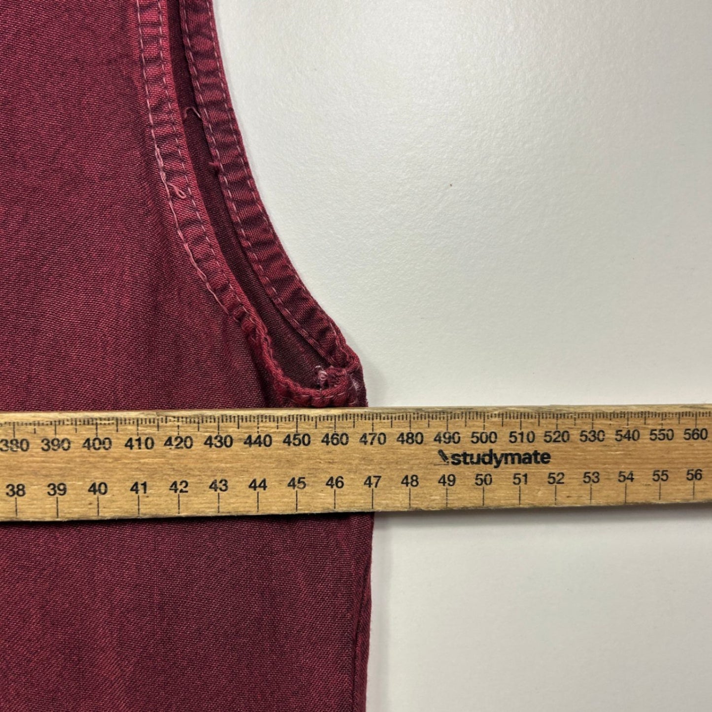 Boho Burgundy Sleeveless Embroidered Hippie Top Blouse Size 12-14