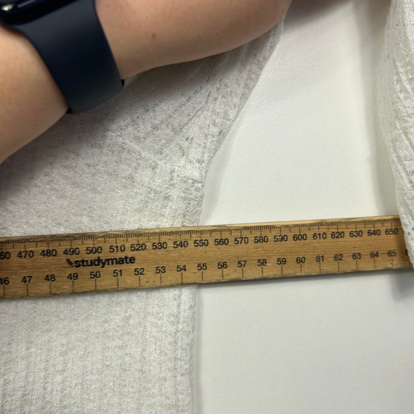 Miss Valley White Long Sleeve Open Front Drape Cardigan Size L