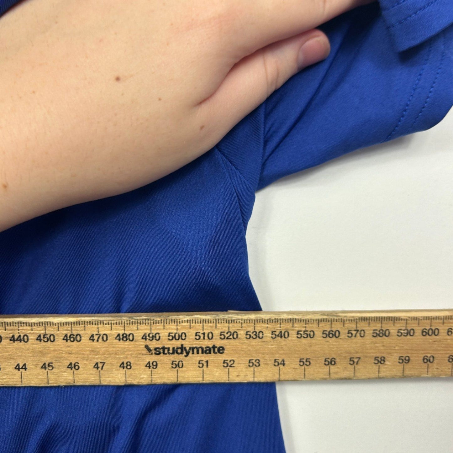 Flycurvy Womens Royal Blue Short Sleeve Drape Front Top Blouse Size 2XL