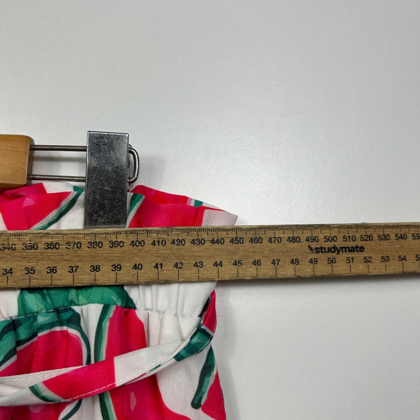 Tulip Watermelon Print White Red Green Elastic Waist Pockets Maxi Skirt Size 16