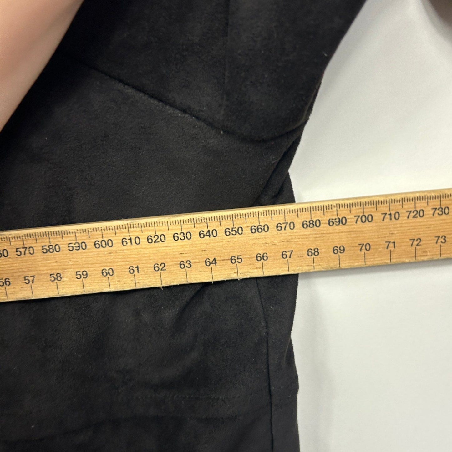 Dangerfield Black Faux Suede Swing Coat Jacket Size 24