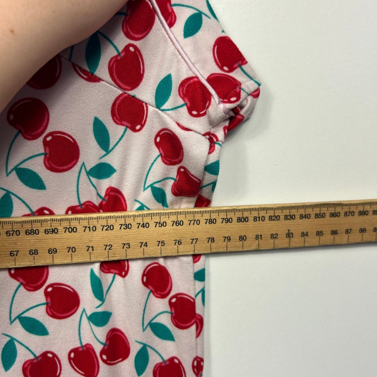 edited Sleep Pink Cherry Print Button Up Pyjama Shirt Top Size 26