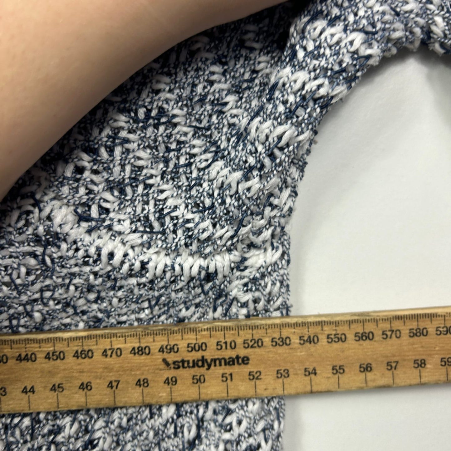 Millers Womens Blue White Textured Knit Cardigan Size 16 - 18