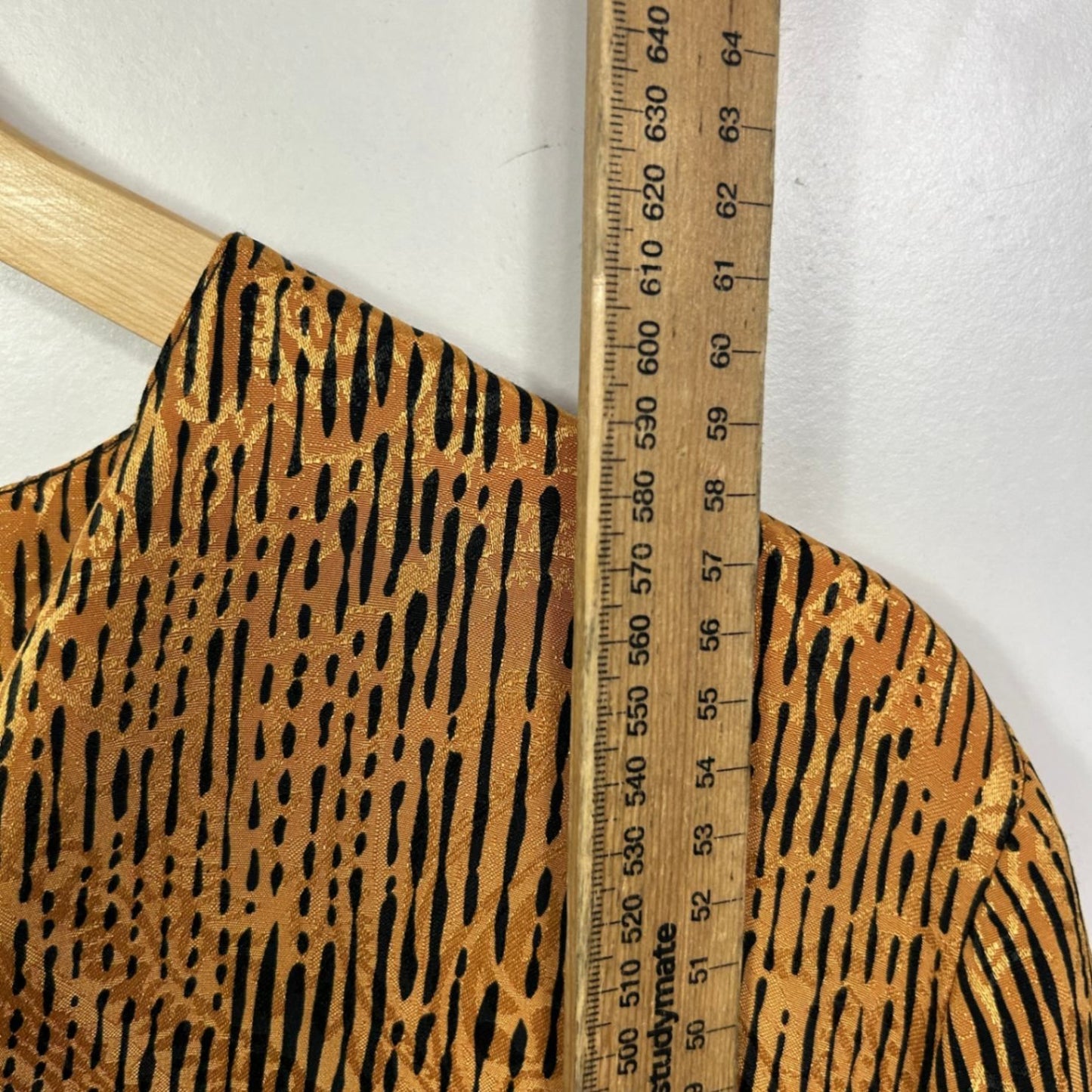 Vintage Regency Gold And Black Long Sleeve Animal Print Blouse Size 14