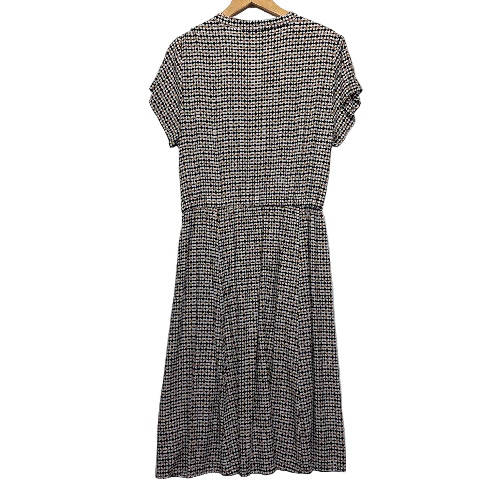 Black and white geometric patterned dress front view