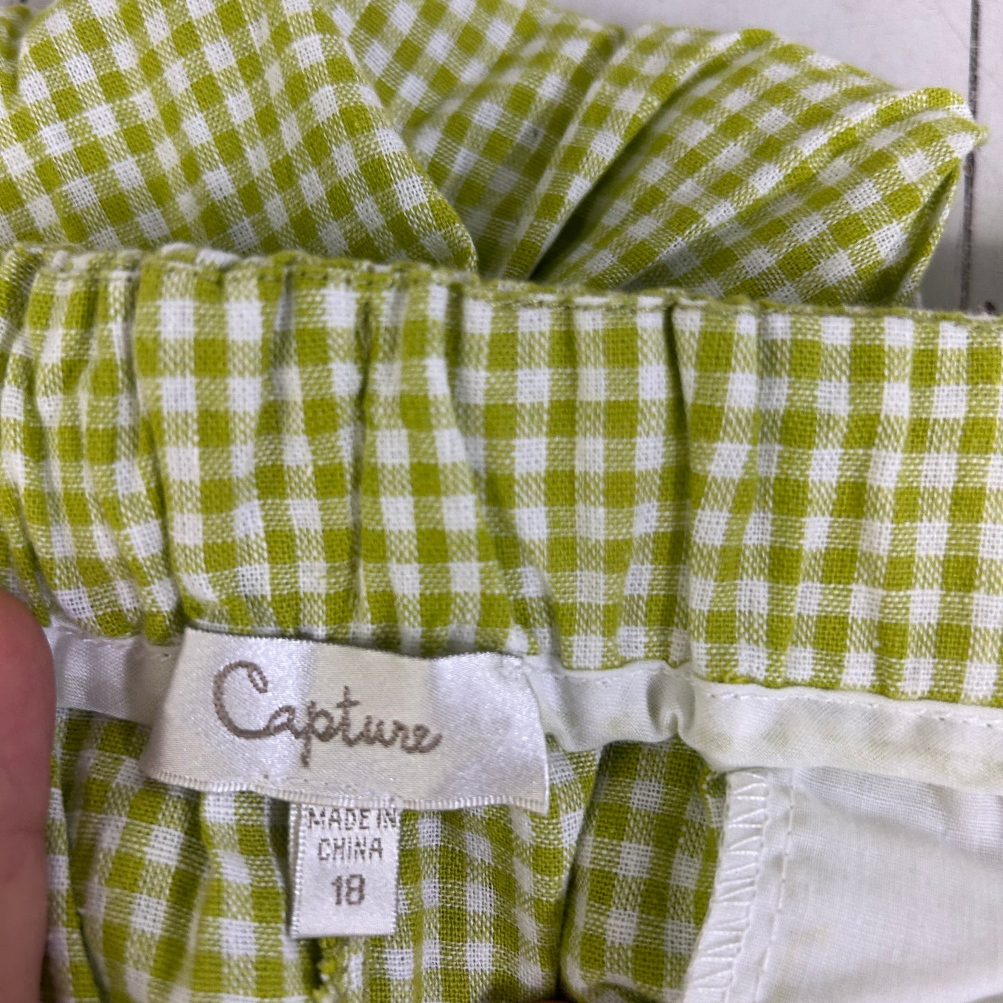 Capture Lime Gingham Pants - Size 18