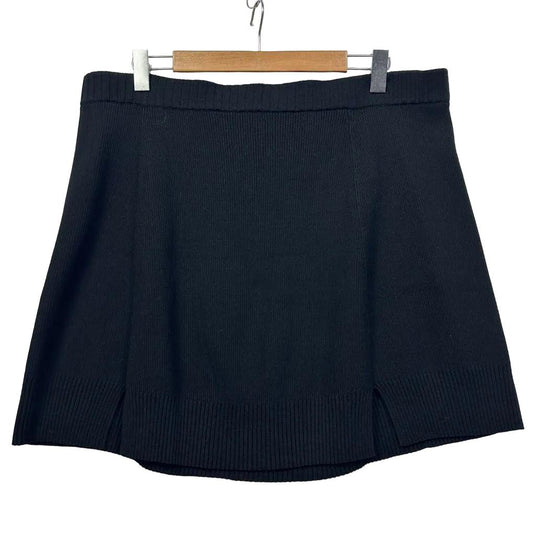 Black ribbed skirt front view