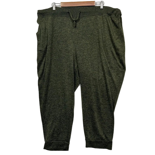 Olive green jogger pants front view