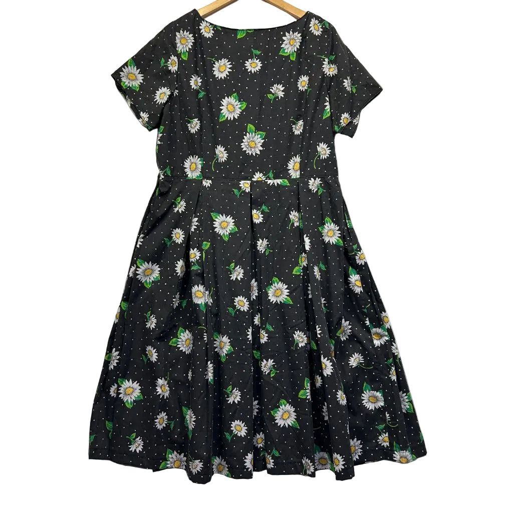 Black floral dress front view