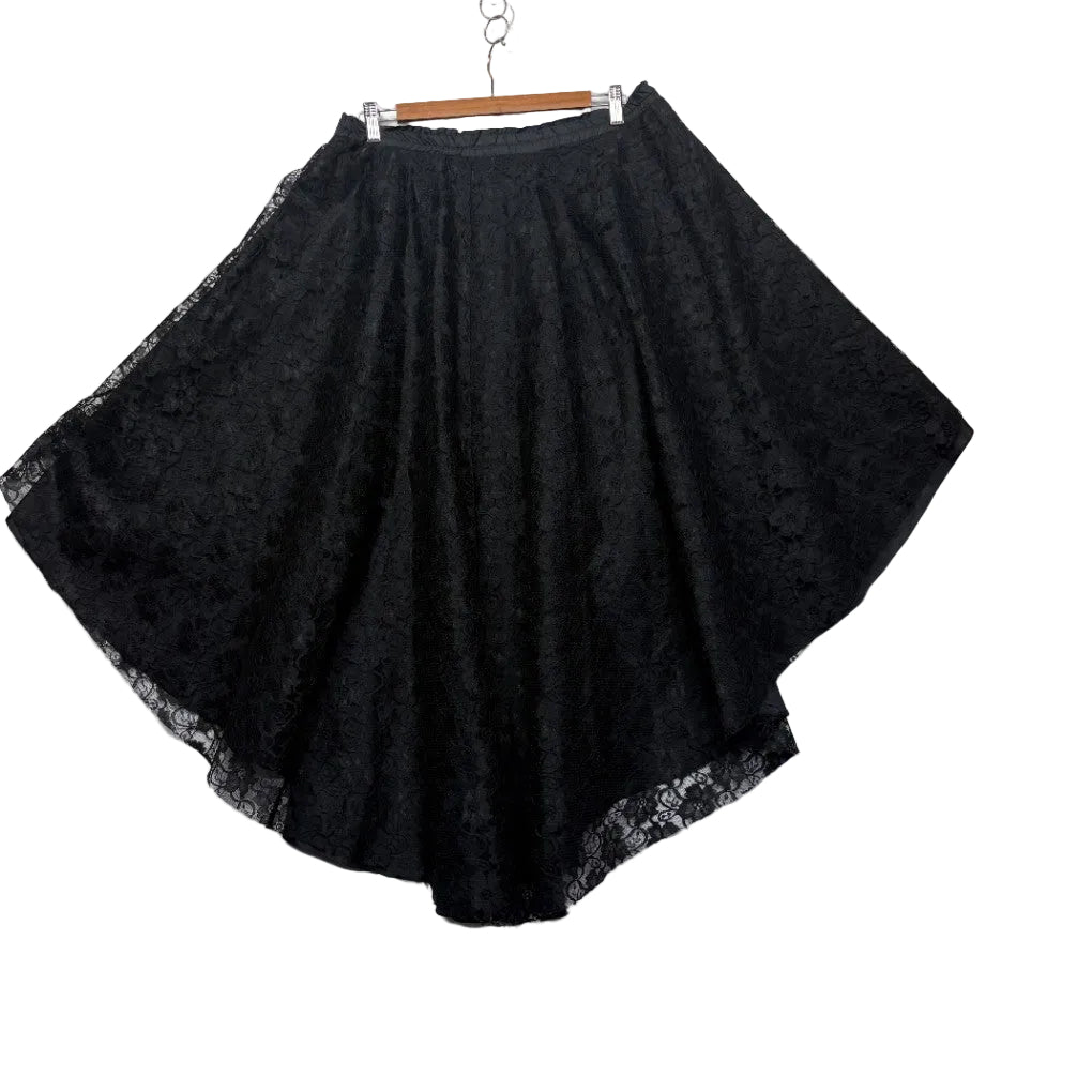 Black lace poncho front view