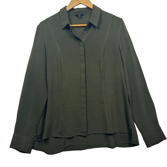 Olive green shirt front view