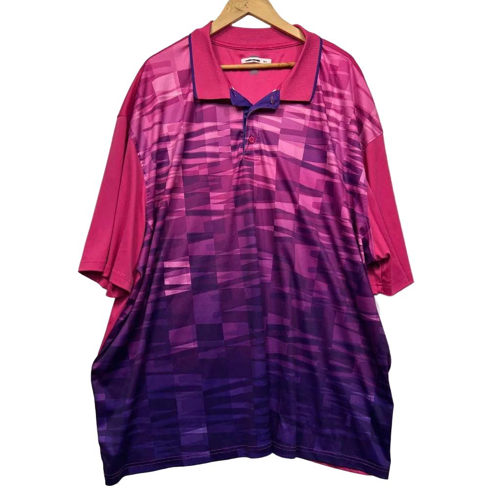 Pink and purple ombre polo shirt front view