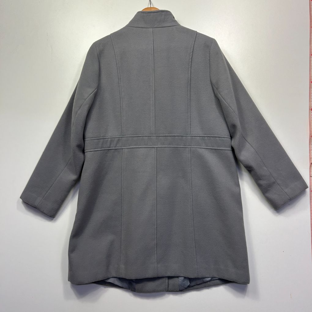 Grey coat back view