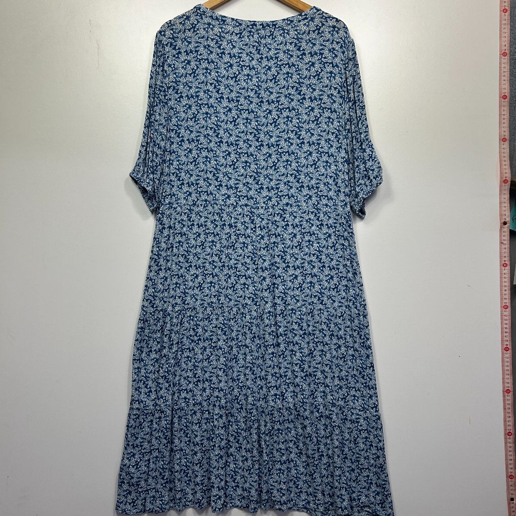 Blue floral dress front view