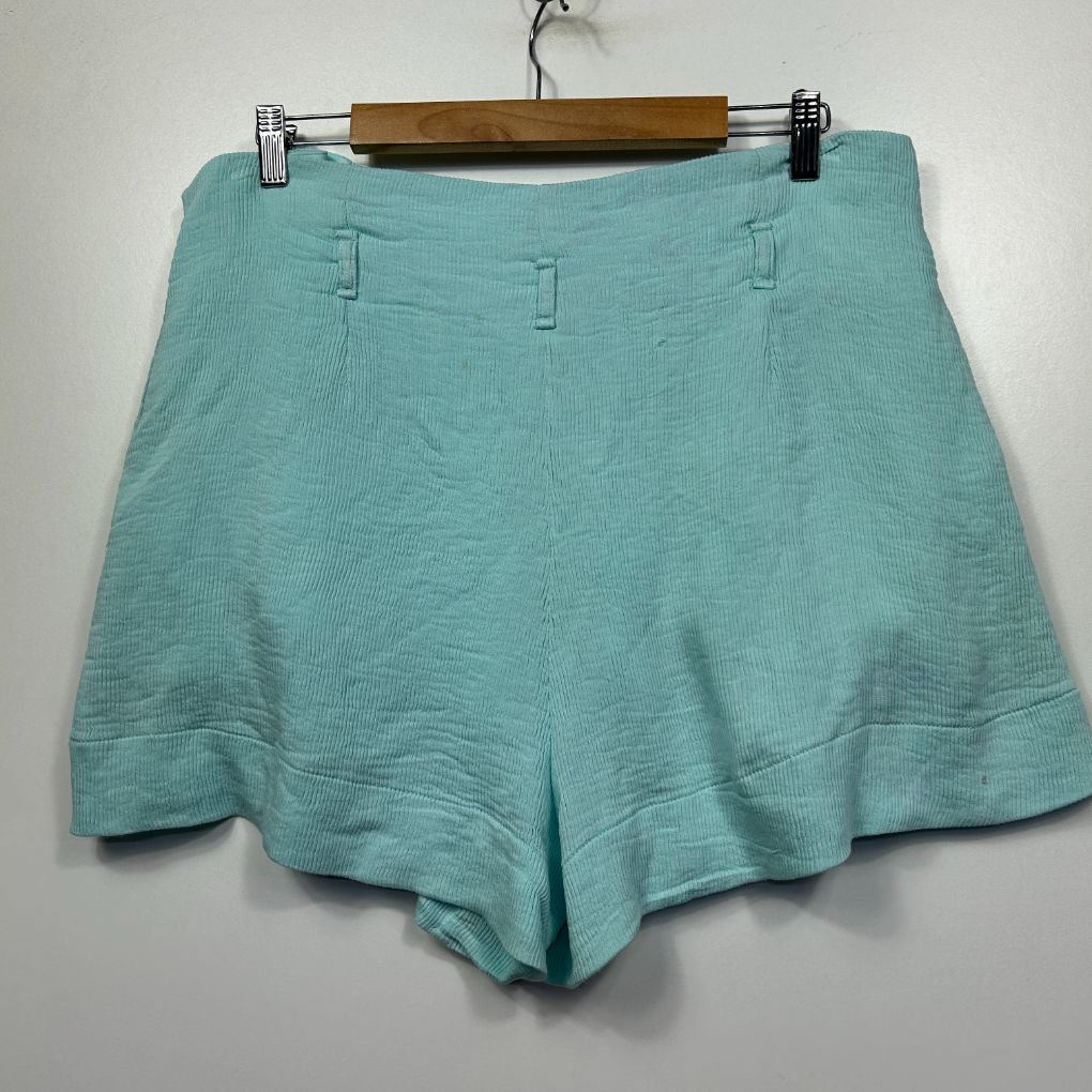 Turquoise shorts front view