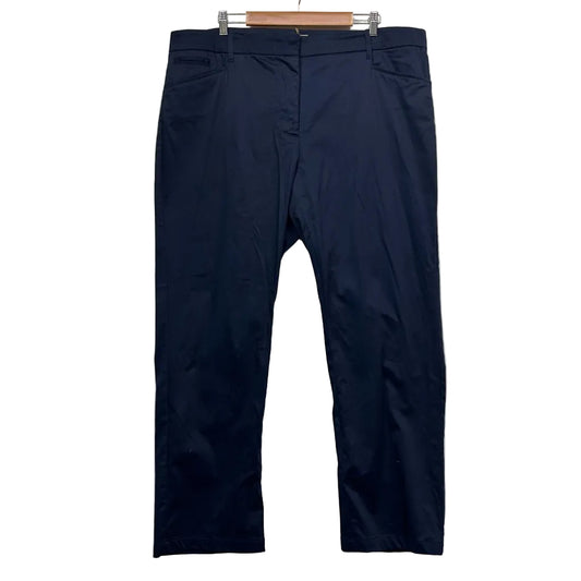Navy blue trousers front view