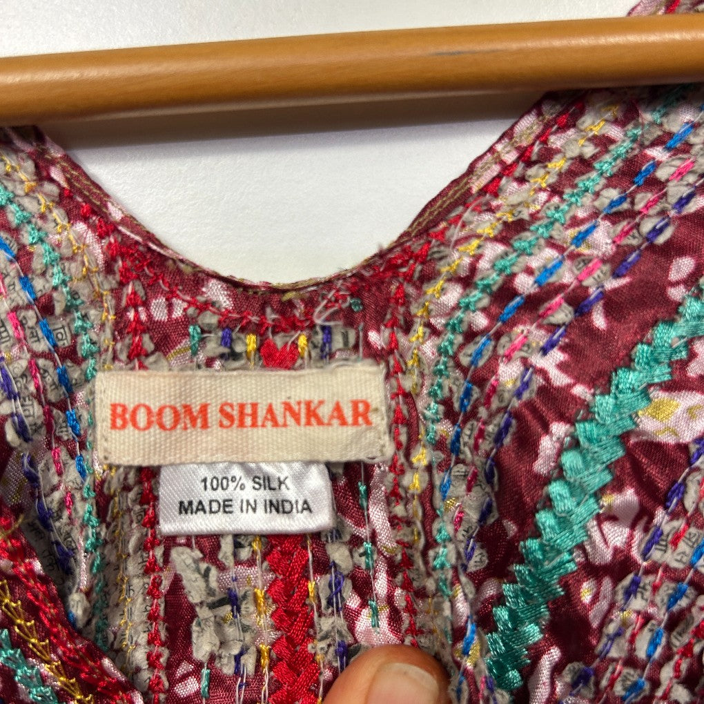 Boom Shankar silk garment label detail view