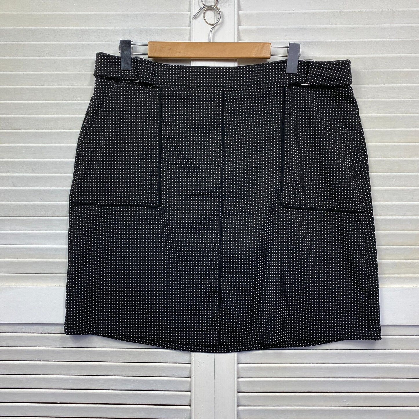 Katies Skirt Size 16 Black Pencil Lined Office Short Length Pockets