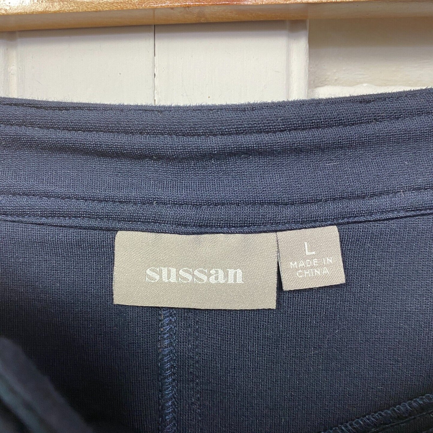 Sussan Skirt Size Large Blue Pencil Office Knee Length Pockets Viscose Blend