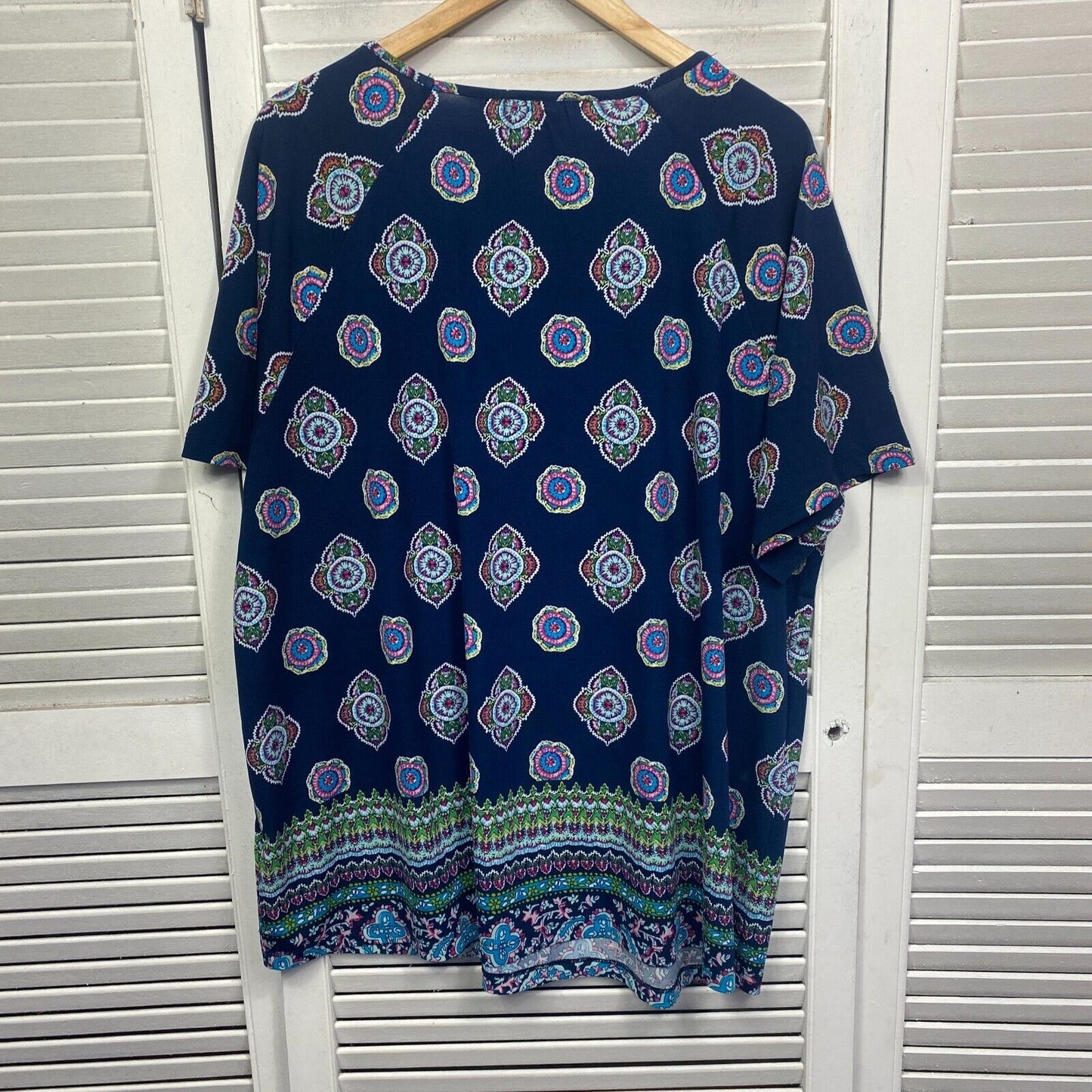 Beme Top Size 18 Plus Size Multicoloured  Short Sleeve