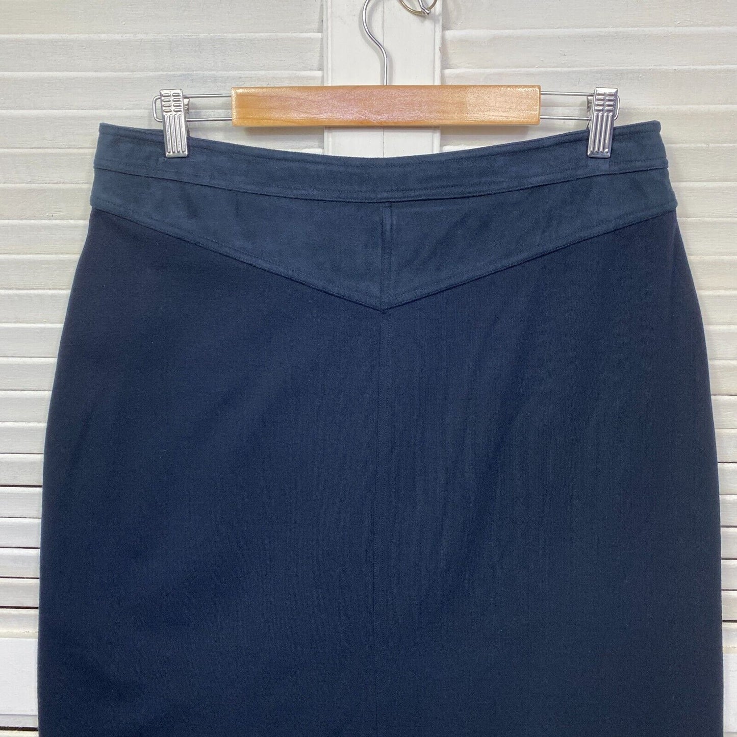 Sussan Skirt Size Large Blue Pencil Office Knee Length Pockets Viscose Blend