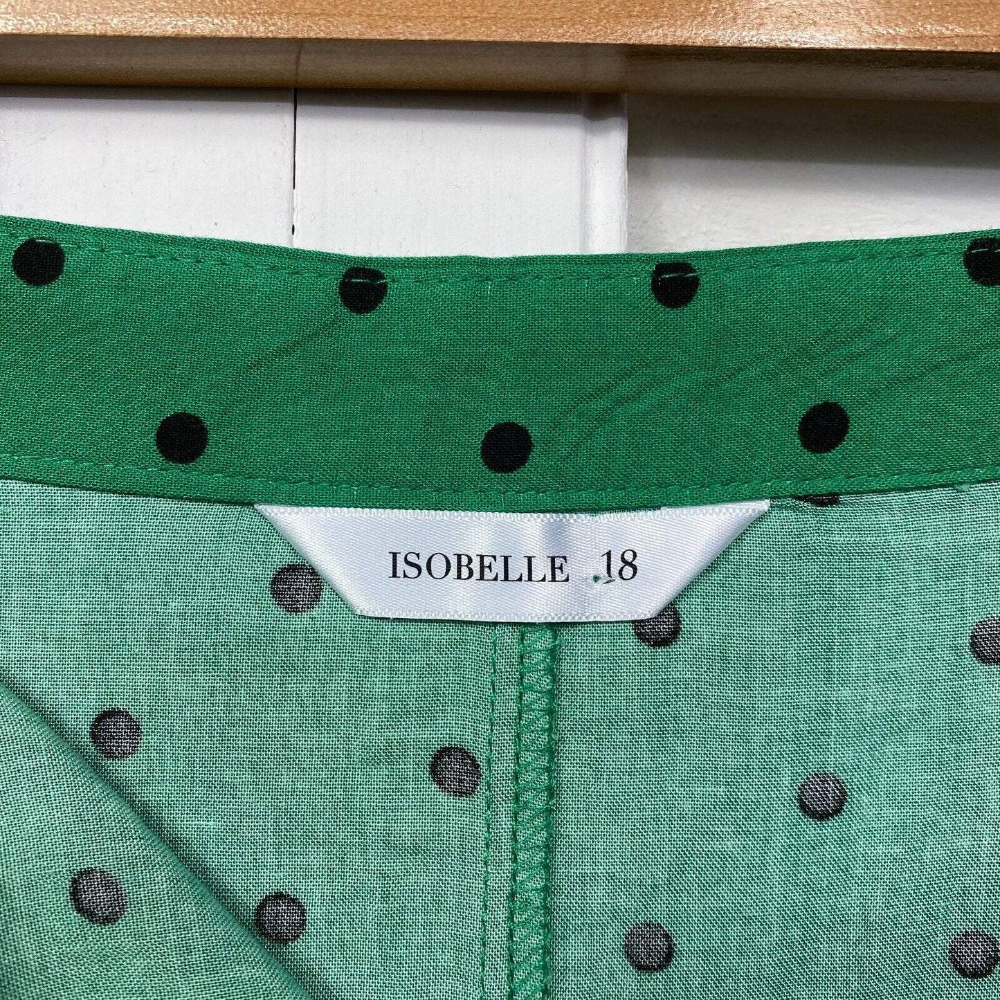 Isobelle Skirt Size 18 Plus Green Polka Dots Midi Length Viscose