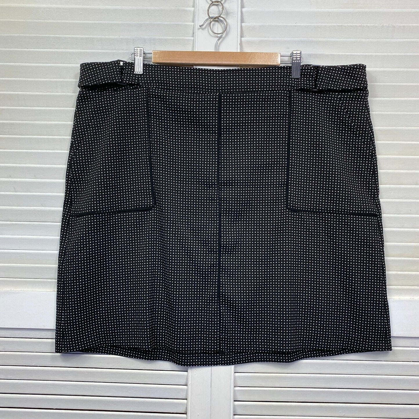 Katies Skirt Size 20 Plus Black Pencil Lined Office Short Length Pockets