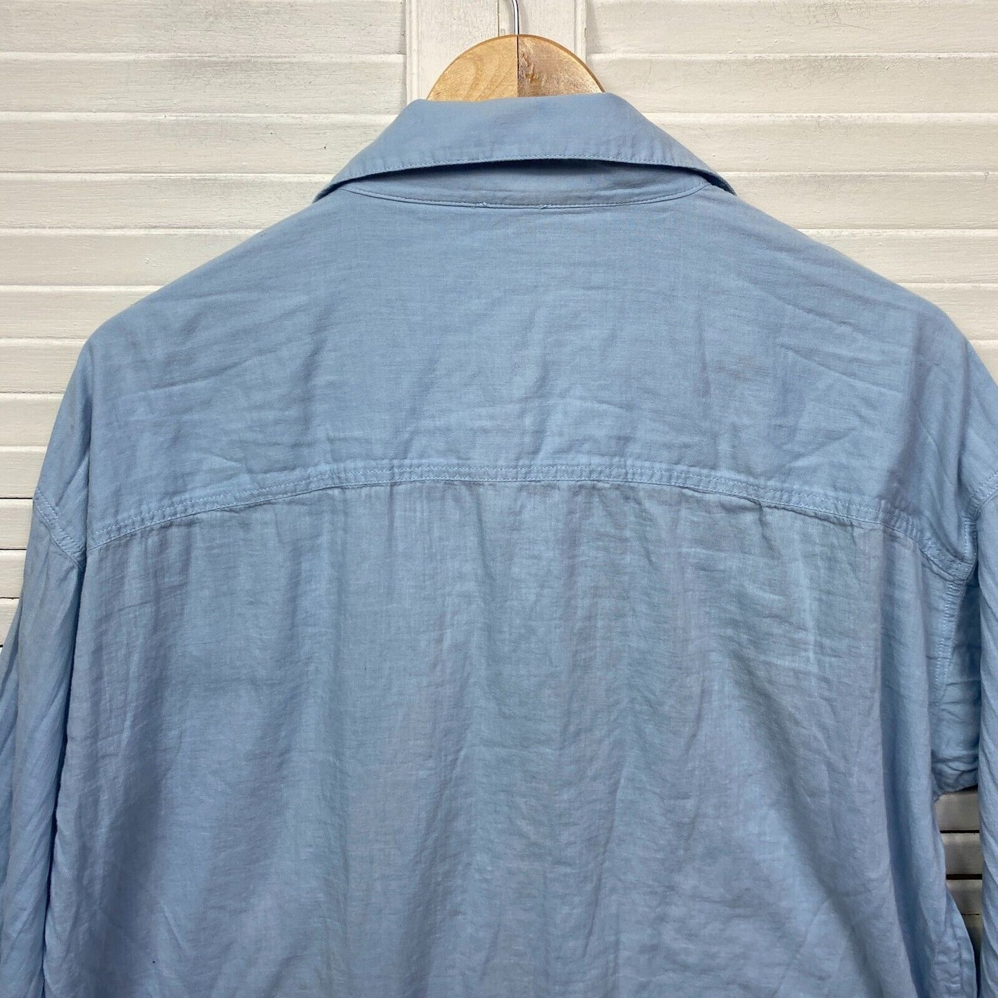 Witchery Chambray Top Shirt Size 14 Blue Button Up Long Sleeve