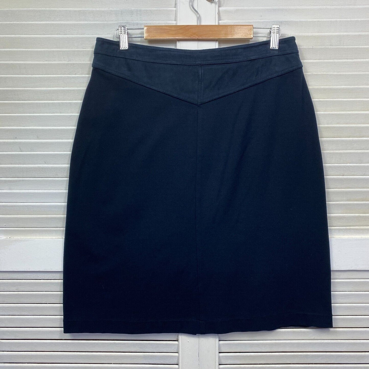 Sussan Skirt Size Large Blue Pencil Office Knee Length Pockets Viscose Blend