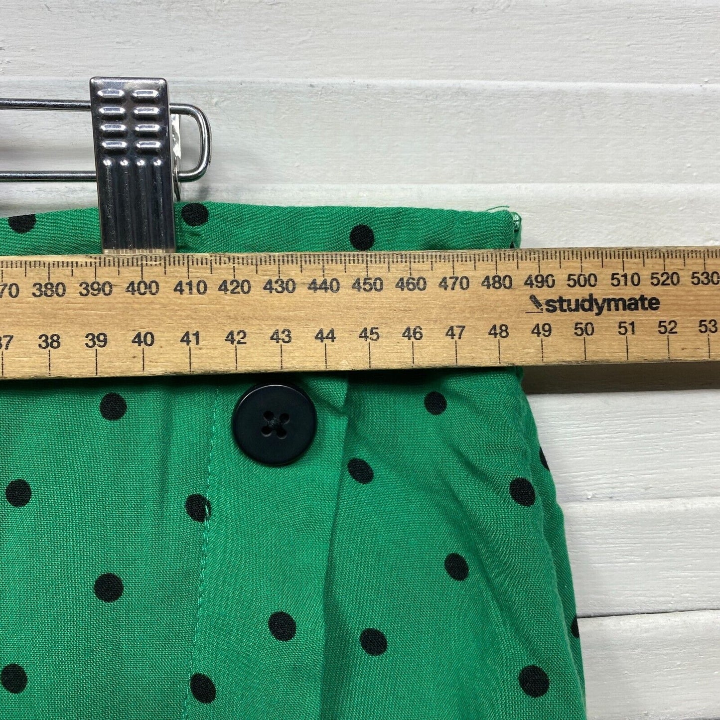 Isobelle Skirt Size 18 Plus Green Polka Dots Midi Length Viscose