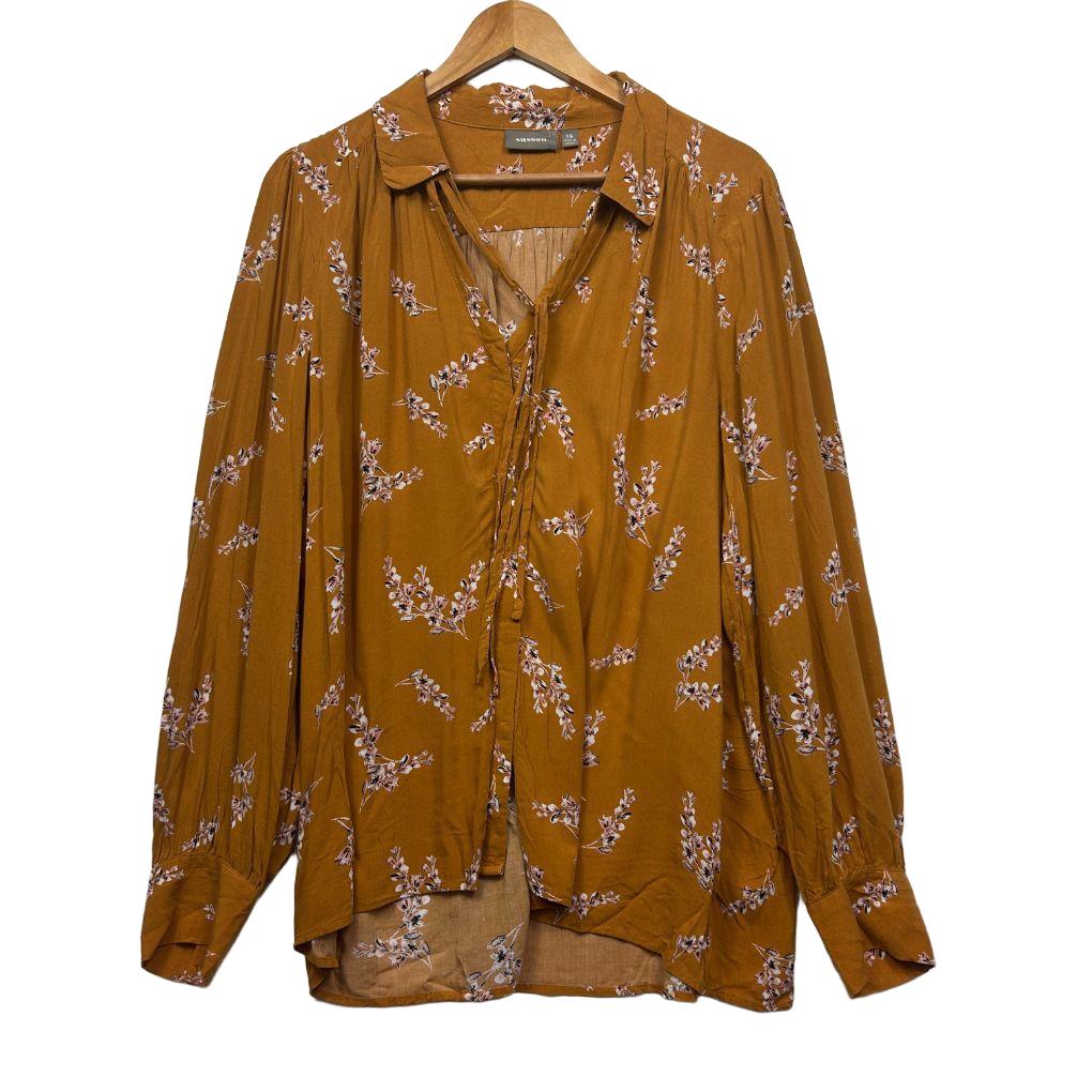 Sussan Mustard Floral Shirt - Size 16