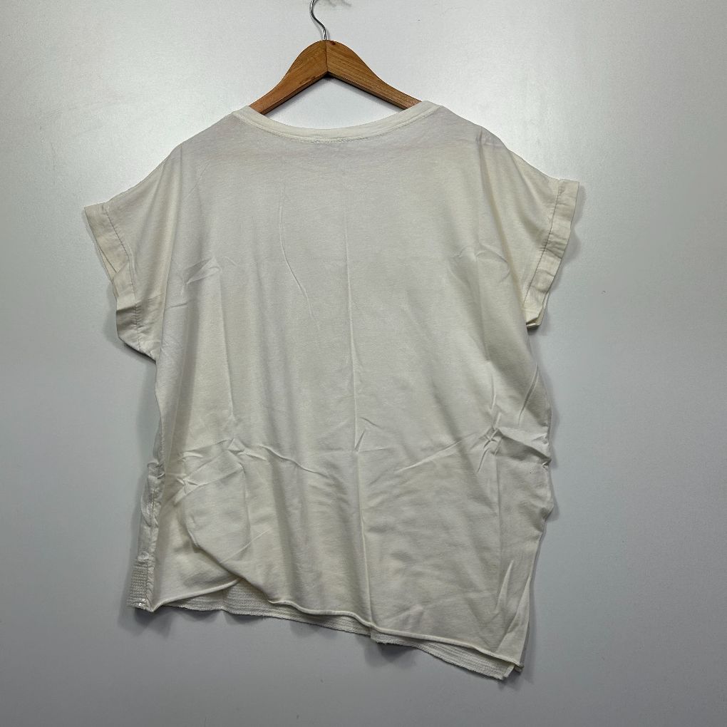 Cream t-shirt back view