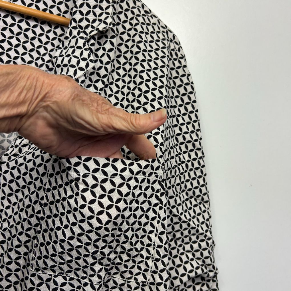 Anko Black and White Print Shirt - Size 16