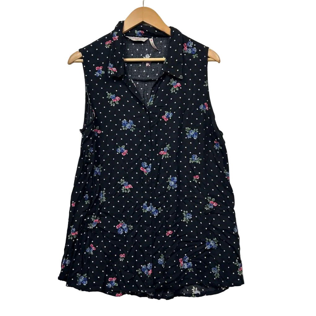 Millers Navy Floral Top - Size 18