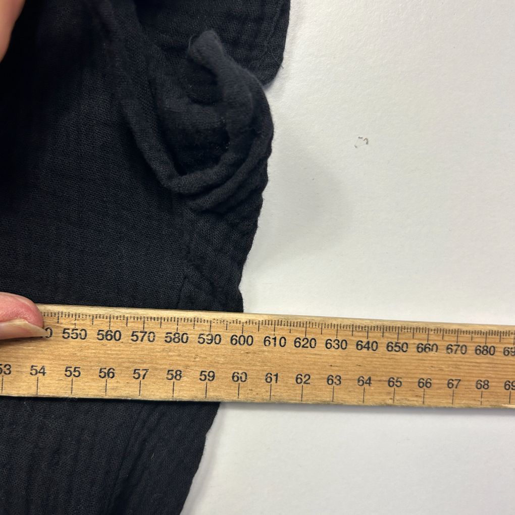 Black Cotton Sequin Top - Size 14?