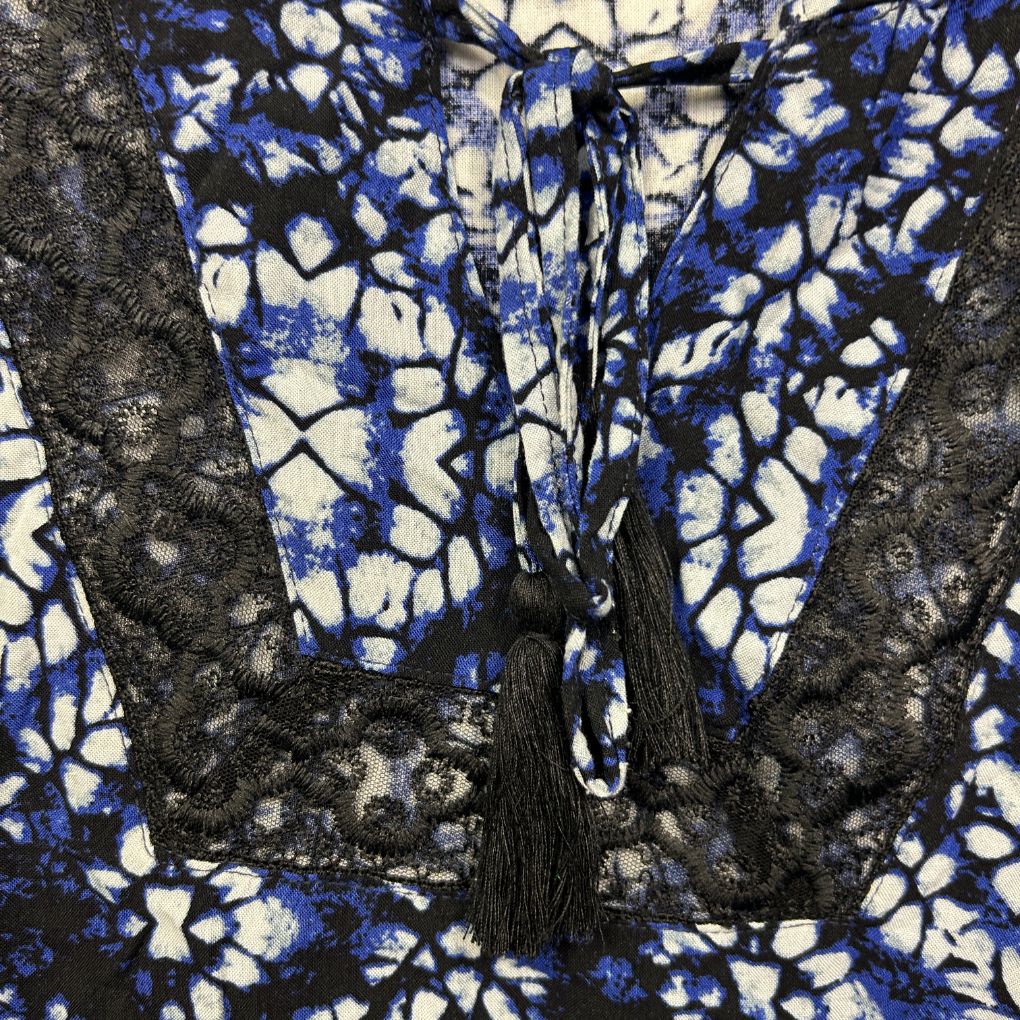 Rockmans Blue Print Top - Size 18